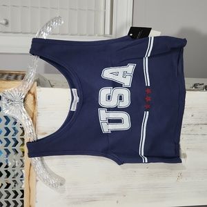NWT Women's Cropped Tank USA